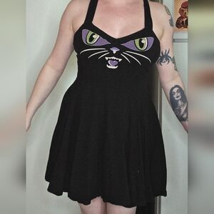 Feline Fierce Black Cat Dress Kreepsville
